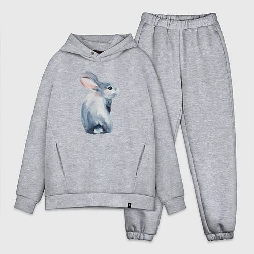 Мужской костюм оверсайз Кролик арт / Меланж – фото 1