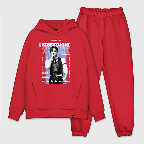 Мужской костюм оверсайз Stray kids Changbin streetlight / Красный – фото 1