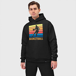 Мужской костюм оверсайз Basketball lettering, цвет: черный — фото 2