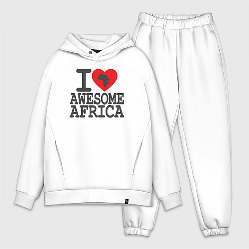Мужской костюм оверсайз Я люблю потрясающую Африку / Белый – фото 1