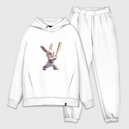 Мужской костюм оверсайз Зайчик чемпион / Белый – фото 1