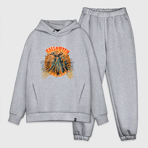 Мужской костюм оверсайз Хэллоуин страшилка в кукурузном поле / Меланж – фото 1