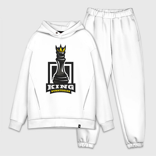 Мужской костюм оверсайз Королевские стратегии / Белый – фото 1