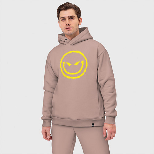 Мужской костюм оверсайз Evil smile / Пыльно-розовый – фото 3