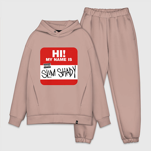 Мужской костюм оверсайз Eminem - slim shady sticker / Пыльно-розовый – фото 1