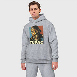 Мужской костюм оверсайз Tupac - all eyez on me, цвет: меланж — фото 2