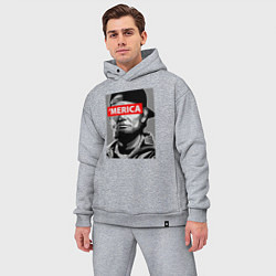 Мужской костюм оверсайз Линкольн - Америка, цвет: меланж — фото 2