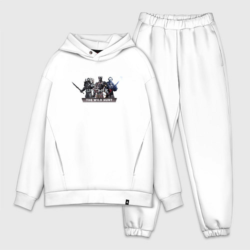 Мужской костюм оверсайз Ведьмак 3 дикая охота лого / Белый – фото 1