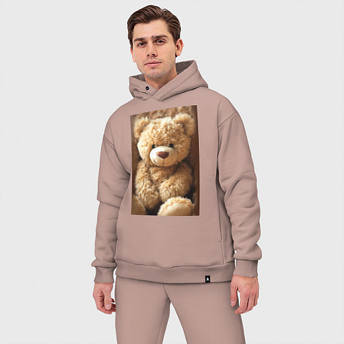 Мужской костюм оверсайз Игрушечный большой медвежонок / Пыльно-розовый – фото 3