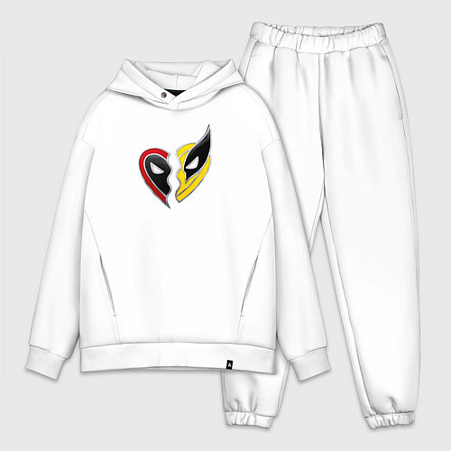 Мужской костюм оверсайз Дэдпул и Росомаха / Белый – фото 1