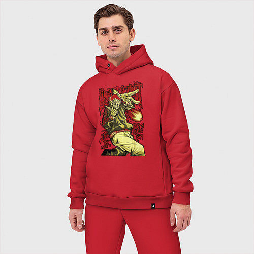 Мужской костюм оверсайз Limp Bizkit skull / Красный – фото 3