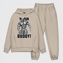 Мужской костюм оверсайз Ronnie Coleman- yeah buddy, цвет: миндальный