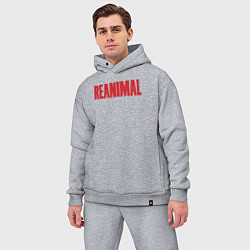 Мужской костюм оверсайз Reanimal logo, цвет: меланж — фото 2