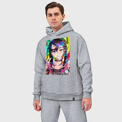 Мужской костюм оверсайз Дандадан: Момо Аясэ, цвет: меланж — фото 2