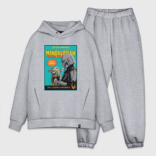 Мужской костюм оверсайз Mandalorian - Din Djarin / Меланж – фото 1