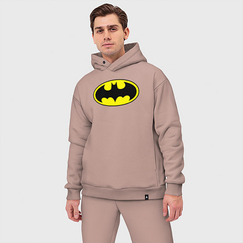 Мужской костюм оверсайз Batman logo / Пыльно-розовый – фото 3