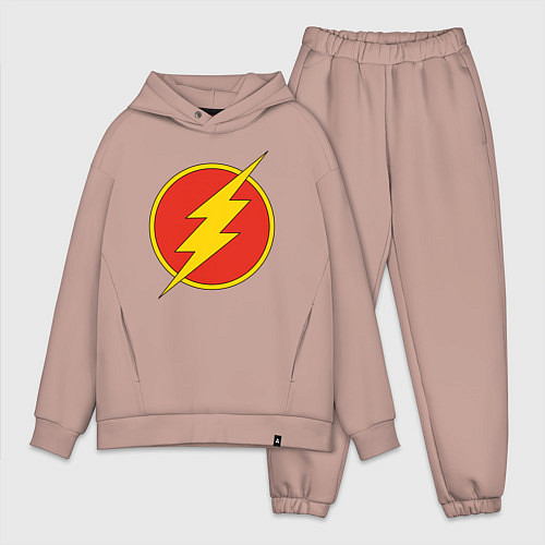 Мужской костюм оверсайз Flash logo / Пыльно-розовый – фото 1