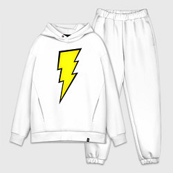 Мужской костюм оверсайз Shazam and Black Adam logo, цвет: белый