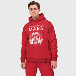 Мужской костюм оверсайз Thirty Seconds to Mars rock dog, цвет: красный — фото 2