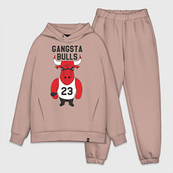 Мужской костюм оверсайз Gangsta Bulls 23 цвета пыльно-розовый — фото 1