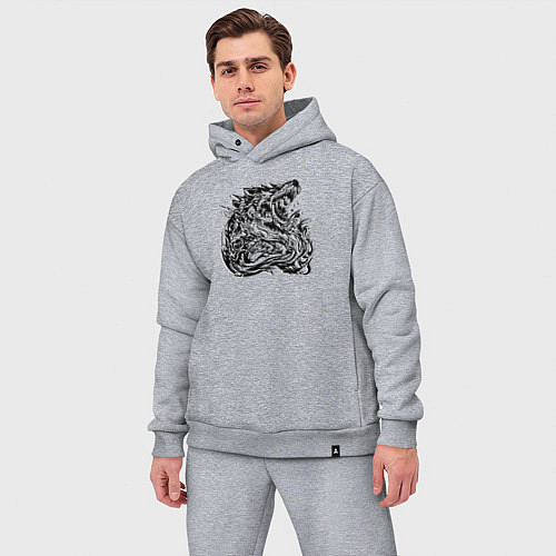 Мужской костюм оверсайз Полиморфный оборотень / Меланж – фото 3