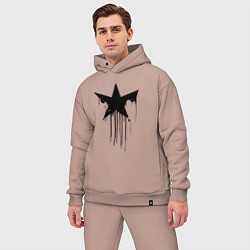 Мужской костюм оверсайз Black blot star - minimalism, цвет: пыльно-розовый — фото 2