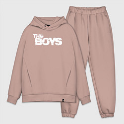 Мужской костюм оверсайз The boys logo, цвет: пыльно-розовый