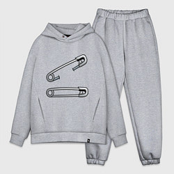 Мужской костюм оверсайз Булавки, цвет: меланж