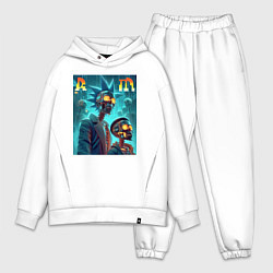 Мужской костюм оверсайз Rick and Morty - cyberpunk fantasy, цвет: белый