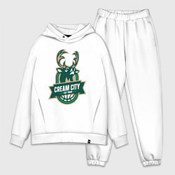 Мужской костюм оверсайз Milwaukee Bucks cream city