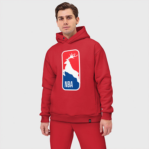 Мужской костюм оверсайз NBA Bucks / Красный – фото 3