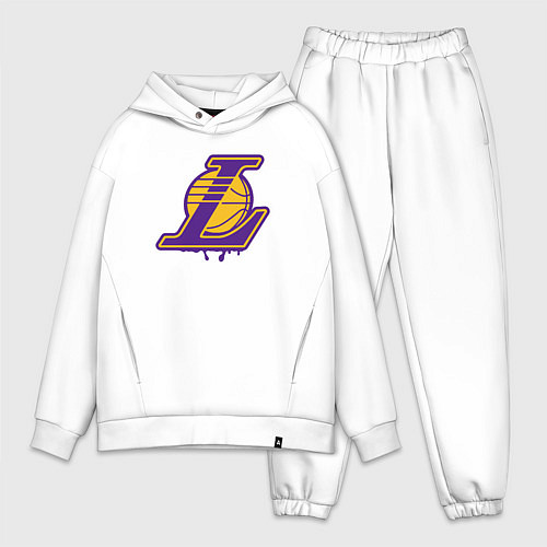 Мужской костюм оверсайз Lakers team / Белый – фото 1