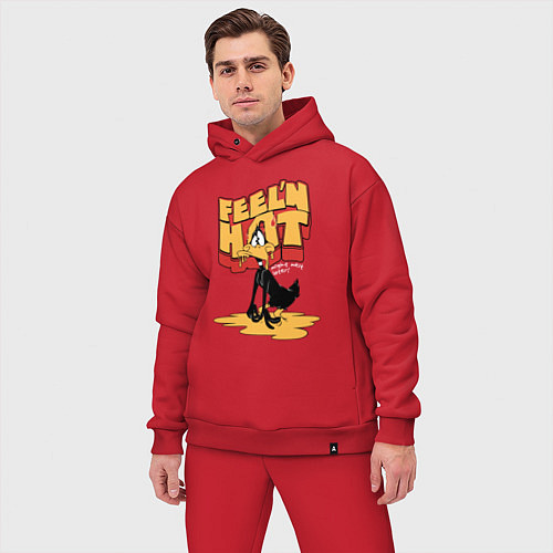 Мужской костюм оверсайз Даффи Дак тает от жары / Красный – фото 3