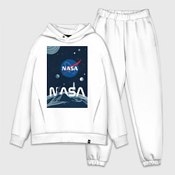 Мужской костюм оверсайз NASA в космосе, цвет: белый