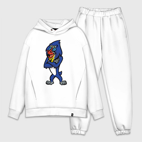 Мужской костюм оверсайз Мандрил / Белый – фото 1