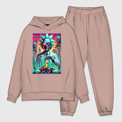 Мужской костюм оверсайз Рик подарил Морти автомобиль - нейроарт, цвет: пыльно-розовый