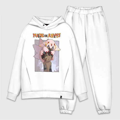 Мужской костюм оверсайз Made in Abyss - Reg and Faputa / Белый – фото 1