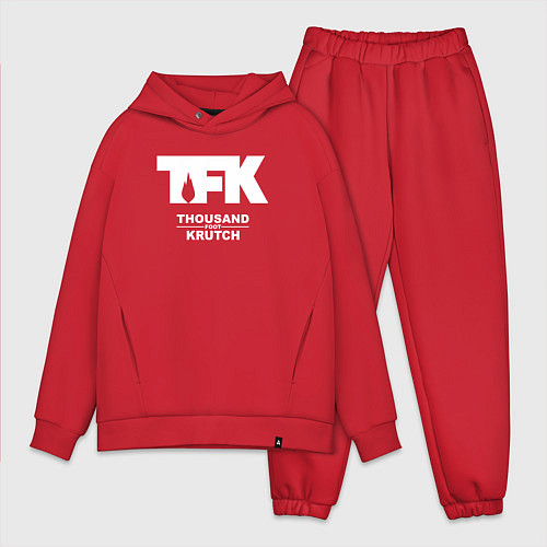 Мужской костюм оверсайз Thousand Foot Krutch - logo / Красный – фото 1
