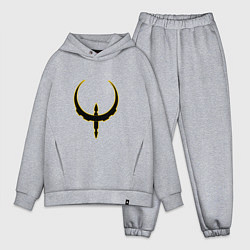 Мужской костюм оверсайз Чёрно-жёлтый знак quake, цвет: меланж