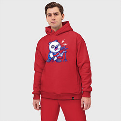 Мужской костюм оверсайз Панда рокер, цвет: красный — фото 2