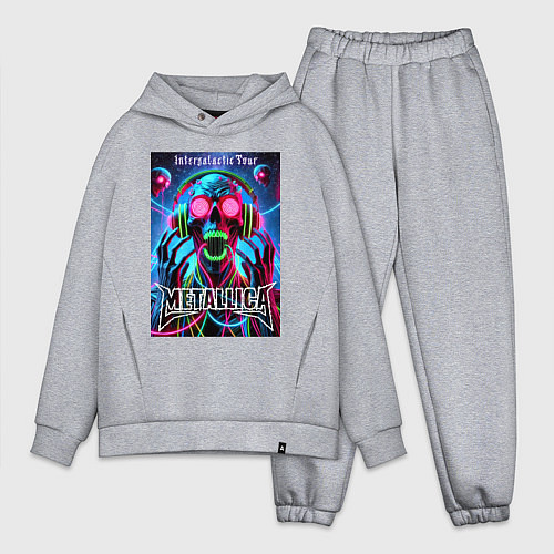 Мужской костюм оверсайз Metallica - playbill of the intergalactic tour / Меланж – фото 1