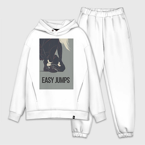 Мужской костюм оверсайз Easy jumps in boots / Белый – фото 1
