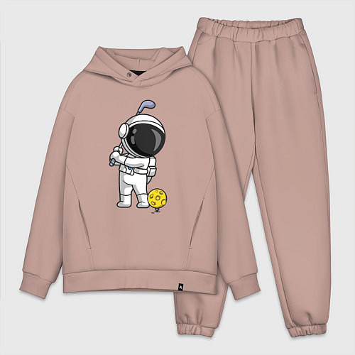 Мужской костюм оверсайз Космический гольф / Пыльно-розовый – фото 1