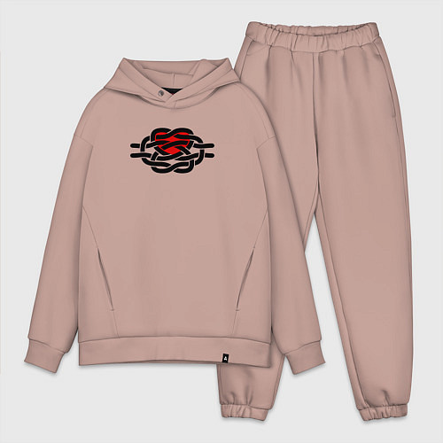 Мужской костюм оверсайз Сердечный узел / Пыльно-розовый – фото 1