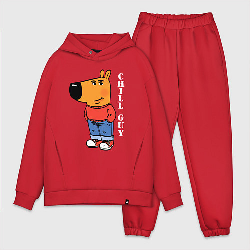 Мужской костюм оверсайз Chill guy / Красный – фото 1