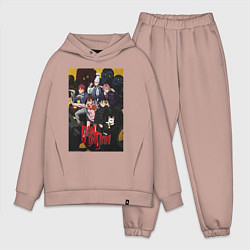 Мужской костюм оверсайз Дандадан: Все герои, цвет: пыльно-розовый