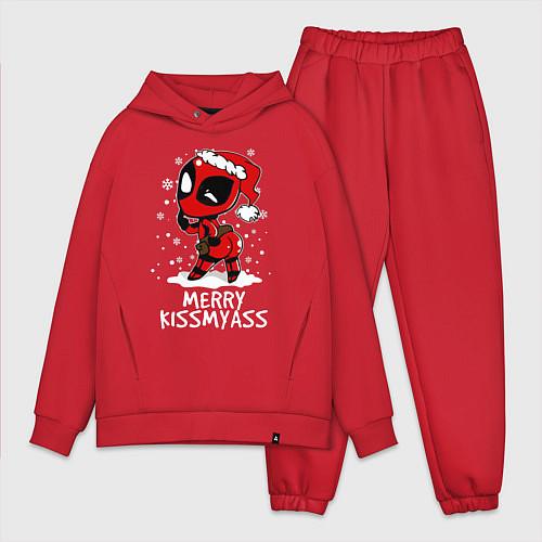 Мужской костюм оверсайз Deadpool - merry kiss my ass / Красный – фото 1