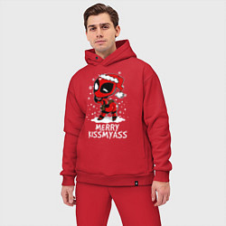 Мужской костюм оверсайз Deadpool - merry kiss my ass, цвет: красный — фото 2