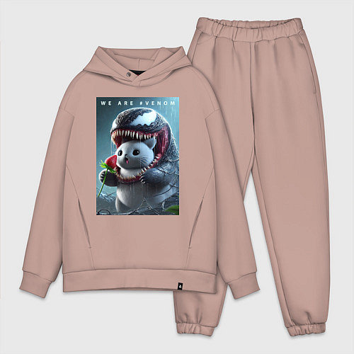 Мужской костюм оверсайз Kitten-Venom meme / Пыльно-розовый – фото 1