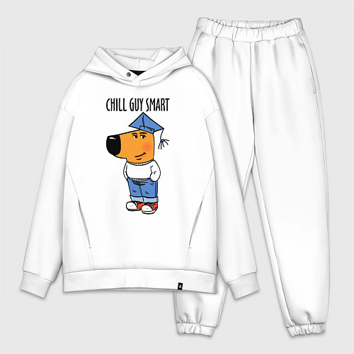 Мужской костюм оверсайз Chill guy smart / Белый – фото 1